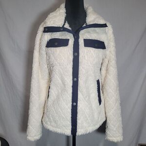 Women's Marmot White and Blue Fleece Jacket
